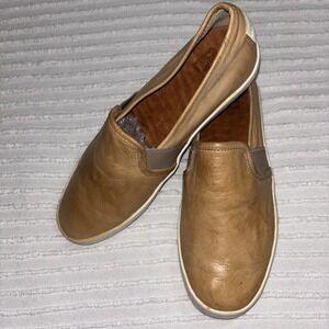Frye Tan Leather Slip-On Flats